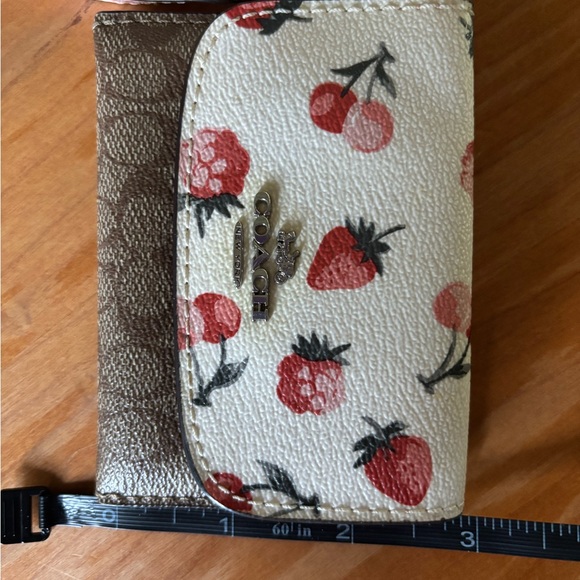 Coach Pink and Brown Wristlet with Strawberry Print - Picture 8 of 10
